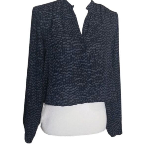 💸3/12$-Hilary Radley, Dark Blue & White, L/S Top, XS - Picture 1 of 6